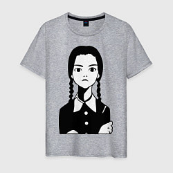 Футболка хлопковая мужская Wednesday Addams, цвет: меланж