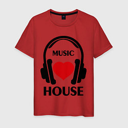 Футболка хлопковая мужская House Music is Love, цвет: красный
