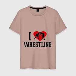 Мужская футболка I love wrestling