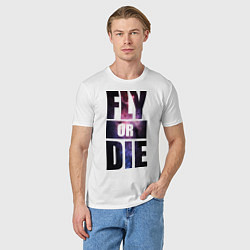 Футболка хлопковая мужская Fly or Die: Space, цвет: белый — фото 2