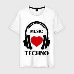 Мужская футболка Techno Music is Love