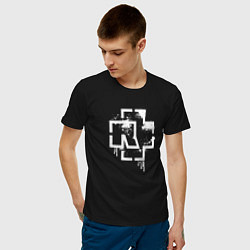 Футболка хлопковая мужская Rammstein: White Logo цвета черный — фото 2