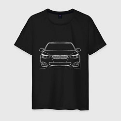 Футболка хлопковая мужская BMW E60, цвет: черный