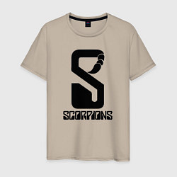 Футболка хлопковая мужская Scorpions logo, цвет: миндальный