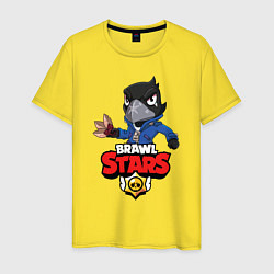 Футболка хлопковая мужская BRAWL STARS CROW, цвет: желтый
