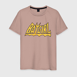 Футболка хлопковая мужская Batgirl, цвет: пыльно-розовый