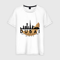 Футболка хлопковая мужская ОАЭ Дубаи, цвет: белый