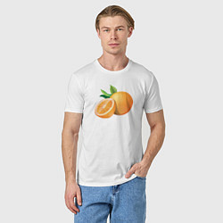 Футболка хлопковая мужская Апельсины, цвет: белый — фото 2