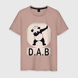 Футболка хлопковая мужская DAB Panda, цвет: пыльно-розовый