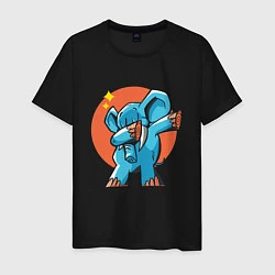 Футболка хлопковая мужская Dab Elephant, цвет: черный