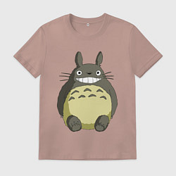 Футболка хлопковая мужская Тоторо, цвет: пыльно-розовый