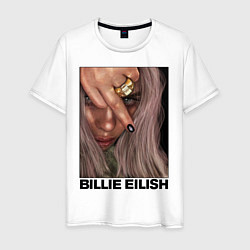 Футболка хлопковая мужская BILLIE EILISH, цвет: белый