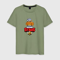 Футболка хлопковая мужская BRAWL STARS:ЭЛЬ ПРИМО, цвет: авокадо