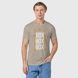 Футболка хлопковая мужская Box box box, цвет: миндальный — фото 2