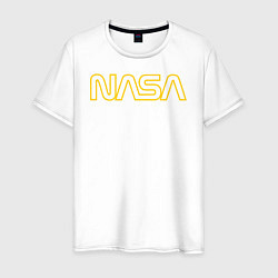 Футболка хлопковая мужская NASA Vision Mission and Core Values на спине, цвет: белый