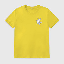 Футболка хлопковая мужская LIL PEEP НА СПИНЕ, цвет: желтый