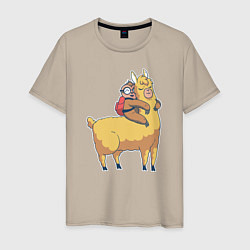 Мужская футболка Ленивец и лама