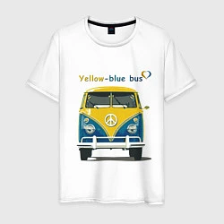 Мужская футболка Я люблю вас Yellow-blue bus