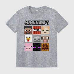 Футболка хлопковая мужская MINECRAFT, цвет: меланж