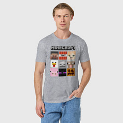 Футболка хлопковая мужская MINECRAFT, цвет: меланж — фото 2