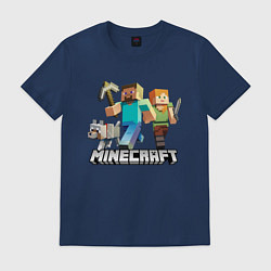 Футболка хлопковая мужская MINECRAFT, цвет: тёмно-синий
