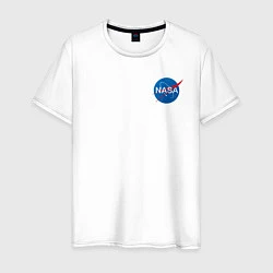 Футболка хлопковая мужская NASA, цвет: белый