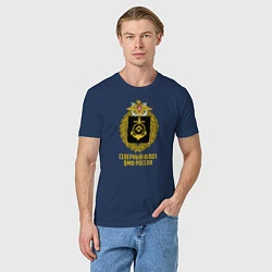 Футболка хлопковая мужская Северный флот ВМФ России, цвет: тёмно-синий — фото 2