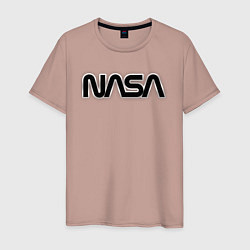 Футболка хлопковая мужская NASA, цвет: пыльно-розовый