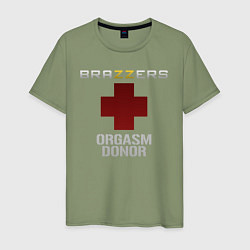 Футболка хлопковая мужская Brazzers orgasm donor, цвет: авокадо