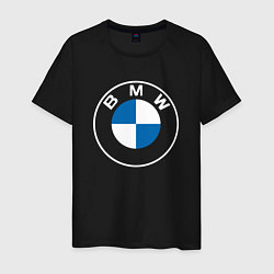 Футболка хлопковая мужская BMW LOGO 2020, цвет: черный