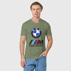 Футболка хлопковая мужская BMW BOSS, цвет: авокадо — фото 2
