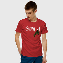 Футболка хлопковая мужская Sum 41 цвета красный — фото 2