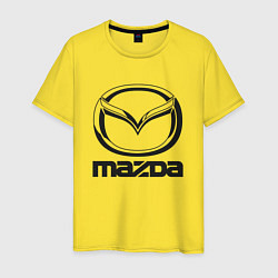Футболка хлопковая мужская MAZDA LOGO, цвет: желтый