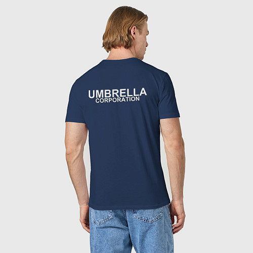 Мужская футболка UMBRELLA CORP НА СПИНЕ / Тёмно-синий – фото 4