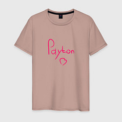 Футболка хлопковая мужская Payton Moormeier сердце, цвет: пыльно-розовый