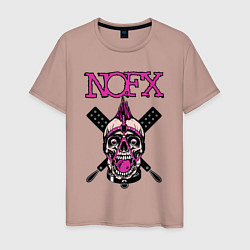 Футболка хлопковая мужская NOFX, цвет: пыльно-розовый