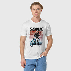 Футболка хлопковая мужская SONIC, цвет: белый — фото 2