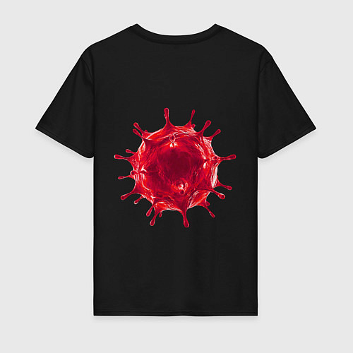 Мужская футболка Red Covid-19 bacteria / Черный – фото 2