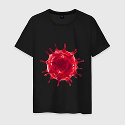 Мужская футболка Red Covid-19 bacteria