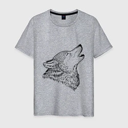 Мужская футболка Поющий волк