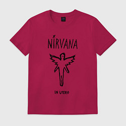 Футболка хлопковая мужская Nirvana In utero, цвет: маджента