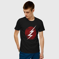 Футболка хлопковая мужская The Flash logo, цвет: черный — фото 2