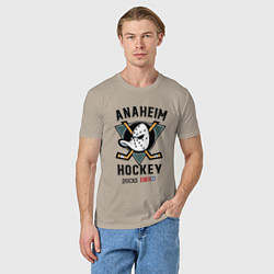 Футболка хлопковая мужская ANAHEIM DUCKS, цвет: миндальный — фото 2