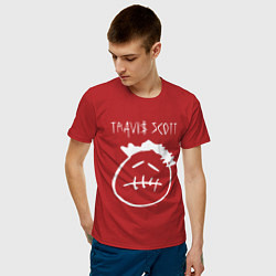 Футболка хлопковая мужская TRAVIS SCOTT цвета красный — фото 2