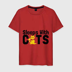 Мужская футболка Sleeps with cats