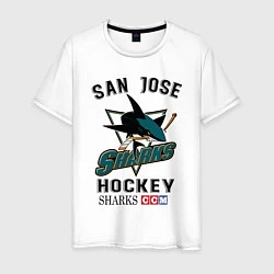 Футболка хлопковая мужская SAN JOSE SHARKS, цвет: белый