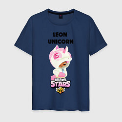 Мужская футболка BRAWL STARS LEON UNICORN