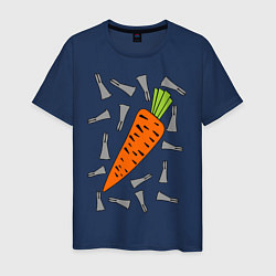 Футболка хлопковая мужская Морковка кролика, цвет: тёмно-синий