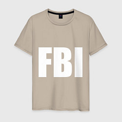 Футболка хлопковая мужская FBI, цвет: миндальный