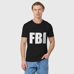 Футболка хлопковая мужская FBI, цвет: черный — фото 2